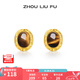 周六福（ZLF）七夕禮物  S925銀飾耳釘女木變石美拉德復(fù)古耳飾送女友生日禮物 耳釘一對