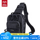 MAXGEAR馬蓋先印魚(yú)胸包 男戶外運(yùn)動(dòng)騎行單肩背包軍迷彩多功能戰(zhàn)術(shù)斜背包 黑色