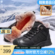 駱駝（CAMEL）冬季新款羊毛加絨厚底磨砂牛皮保暖城市戶外徒步鞋男靴 G13W307076 黑色 42