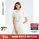 朗姿【尖貨補單】黑白色顯瘦輕禮服襯衫連衣裙女夏新款復(fù)古小黑裙裙子 白色2 L 165/84A