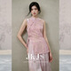 JK&JSJKJS【妙儀酌】真絲剪花 斜襟盤(pán)扣馬甲女夏薄款背心新中式馬夾 霞光粉 M