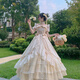 閃動(dòng)少女（SHANDONGSHAONV）嗚嗚 大裙子花嫁日?？盥妍愃L裙生日裙Lolita 花嫁款生成色OP【沒有拖尾 】 L