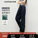 紅袖寬松垂感牛仔褲2025春季新款女裝酷颯氣質(zhì)原色高腰休閑闊腿長(zhǎng)褲 深牛仔藍(lán)072 L