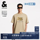 杰克·瓊斯（JACK&JONES）男裝25年涼感重磅短袖T恤男士夏季潮流寬松休閑圓領(lǐng)BSQ聯(lián)名半袖t E13黃卡其 L