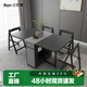 蘭尼森 北歐簡約小戶型可折疊餐桌椅組合 現(xiàn)代家用多功能可伸縮吃飯桌子 紳士灰】1.5米折疊餐桌+折疊椅*4