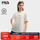 FILA 斐樂(lè )官方韓素希同款女子針織短袖衫2025夏小狐貍刺繡純棉舒適T恤