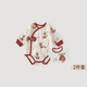 巴厘小豬嬰兒包屁衣春秋紅色新年服新生兒純棉連體衣百天蛇寶寶衣服2件裝 狀元蛇寶 80cm