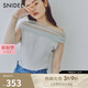 SNIDEL秋冬甜美透視薄紗一字領(lǐng)露肩襯衫上衣SWFB244141 薄荷綠 均碼 （F）