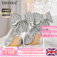 Ebonka高端品牌蝴蝶結(jié)水晶高跟鞋女細(xì)跟婚鞋氣質(zhì)單鞋情人節(jié)生日禮物 星辰蝶戀【精美禮盒】 8cm 38 【免費(fèi)刻字/定制】 【標(biāo)準(zhǔn)碼