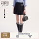 Teenie Weenie小熊女裝半身裙25秋季新款時尚優(yōu)雅高腰A字百褶短裙 藏青色 L