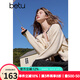 百圖betu女裝2025春季新款毛針織衫圓領(lǐng)提花甜美針織開衫女2501T17 淺杏色 M