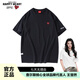 查爾斯桃心【吳磊同款】短袖T恤男女同款休閑寬松經(jīng)典基礎款打底衫 黑色 2XL