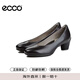 愛(ài)步（ECCO） 中跟女鞋 商務(wù)休閑牛皮淺口鞋 雕塑45 230203 01001黑色 37 