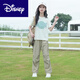 迪士尼（Disney）女童短袖t恤套裝2025新款夏裝中大童女裝夏季女孩運(yùn)動(dòng)衣服休閑褲 米白色 短袖+褲子(升級(jí)款) 170