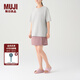 無印良品（MUJI）男女通用 珠地網(wǎng)眼 T恤 男式女式 無性別 短袖上衣打底衫AB18CC4S 灰色 M (165/88A)