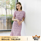 顏域（YANYEE）女裝碎花魚尾裙子女夏裝2024新款通勤時(shí)尚減齡修身氣質(zhì)連衣裙 粉紫色 XXL/44