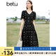 百圖betu女裝夏季新款連衣裙優(yōu)雅V領(lǐng)百搭簡約X型連衣裙女2403T97 黑色 M
