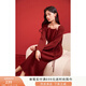 香影氛圍感穿搭紅色針織連衣裙女2025秋季新款裙子長(cháng)款過(guò)膝毛衣裙 紅色 M