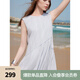 ELLE暈染漸變圓領(lǐng)無袖a字連衣裙女2025夏新款優(yōu)雅氣質(zhì)背心裙長裙 藍(lán)色 M