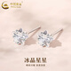 中國黃金（CHINA GOLD）925銀星星耳釘耳環(huán)耳飾女生輕奢七夕情人節(jié)生日禮物送女友老婆 冰晶星星耳釘+品牌禮盒