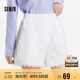 森馬（Semir）休閑褲女寬松松緊腰溫柔2025夏季甜美風(fēng)蕾絲花邊短褲109325125002