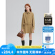 ELLE KIDS童裝 法式學(xué)院風(fēng)百褶連衣裙女童耐穿抗皺帶腰帶襯衫連衣裙 卡其色 165 (M)