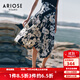 艾諾絲雅詩(shī)【商場(chǎng)同款】夏季新品不規則下擺高腰全棉印花半身裙30423563 黑底米花 S