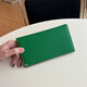 絲芙倫里外頭層牛皮長(cháng)款折疊錢(qián)包男女通用超薄款簡(jiǎn)約兩折皮夾卡包大鈔夾 寶石綠-里外頭層牛皮