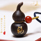 等妃天然越南惠安沉香葫蘆項鏈吊墜沉水老料鑲嵌香木雕刻福祿掛件男女 99分沉水約3.8*1.9cm*8克