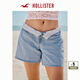 HOLLISTER25夏季新款baggy風(fēng)辣妹Y2K翻腰牛仔短褲女裝KI349-5169 中間色水洗 （腰頭花紋深淺隨機(jī)發(fā)貨） 27 165/68A 4標(biāo)準(zhǔn)版