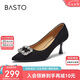 百思圖23春優(yōu)雅法式浪漫細(xì)高跟鞋女婚鞋單鞋CA923AQ3 黑色 38
