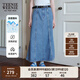 Teenie Weenie小熊女裝時(shí)尚簡(jiǎn)約春季A字氣質(zhì)優(yōu)雅牛仔半身裙長(zhǎng)裙子 中藍(lán)色 M (165)