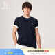 哈吉斯（HAZZYS）男裝 2025夏季新款上衣【涼感/3A抗菌】圓領(lǐng)短袖T恤男ASTZE0CBE61 深藏青色DN XL （180/100A 50）