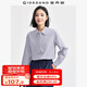 佐丹奴知識(shí)分子風(fēng)襯衫女24冬純棉法蘭絨兔耳領(lǐng)長(zhǎng)袖襯衣女05344869 紫色 霧紫 XL