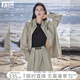 對(duì)白今年流行襯衫套裝裙女2025春裝新款寬松襯衣半身裙通勤兩件套 灰卡其 L