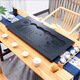 合成烏金石茶盤(pán)大號長(cháng)方形茶桌家用辦公簡(jiǎn)約實(shí)用托盤(pán)排水茶盤(pán)套裝 烏金石-荷花60*40cm-送七件套