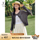 玖姿·安娜蔻慵懶隨性輕薄鏤空長(zhǎng)袖針織開衫女2025夏季新款 深灰 M