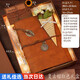 協(xié)同 相冊本紀(jì)念冊出游復(fù)古皮質(zhì)文藝DIY手工活頁創(chuàng)意粘貼式覆膜旅游生日禮物 棕紅色-高檔禮盒（含燈串+花束+賀卡+彩色筆）
