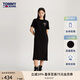 TOMMY JEANS【休閑舒適】夏季女裝純棉簽字印花圓領(lǐng)T恤長(zhǎng)裙連衣裙19231 黑色BDS S （推薦：95-110斤）