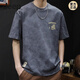 JEEP SPIRIT大碼美式重磅短袖t恤男士寬松潮牌夏季2025新款衣服純棉男裝體恤 2024灰色【甄選好物】2025 8XL 建議260-300斤