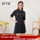 愛特愛（EITIE）高級感翻領(lǐng)單排扣襯衫連衣裙修身顯瘦通勤夏新款B2307124 深海藍(lán)31 L 165