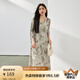 纖莉秀大碼女裝氣質(zhì)垂感度假風(fēng)泡泡袖V領(lǐng)連衣裙胖mm2024夏裝新款2288 花色 4XL