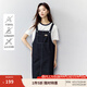 茵曼（INMAN）復古學(xué)院牛仔背帶裙女2025夏季新款時(shí)尚百搭減齡直筒連衣裙 深牛仔藍 M