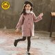 G.DUCKKIDS女童雙面呢大衣春秋款2025新款女孩兒童女大童裝尼子毛呢外套秋冬 粉色 110 cm