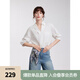 ELLE法式白色優(yōu)雅V領襯衫女2025夏新款簡約時尚通勤別致襯衣小衫 白色 S