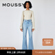 moussy 女裝新款水洗抓紋氣質(zhì)微喇休閑牛仔褲女010GSA12-1660 111淺藍色 S