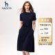 哈吉斯（HAZZYS）女裝斜領(lǐng)氣質(zhì)時尚女針織連衣裙AQWSE03BF02