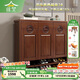 師梵 新中式實(shí)木鞋架門(mén)口家用收納柜樓道入戶(hù)鞋柜 BF-A6# 三門(mén)鞋柜