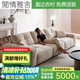 閑情雅舍沙發(fā)客廳雪尼爾布藝像素沙發(fā)意式極簡(jiǎn)大坐深直排豆腐塊貓抓皮沙發(fā) 直排【2.2米】固定靠背深度1米 花瓣雪尼爾【50D高回彈海綿款】