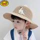 G.DUCKKIDS兒童防曬帽夏季薄款男女童寶寶太陽帽子草帽透氣大檐漁夫帽遮陽帽 玩偶恐龍  卡其色 建議3-9歲 x 參考頭圍49-54cm